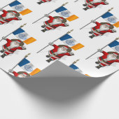 Papier Cadeau Santa Claus Avec Drapeau De New York (Coin)