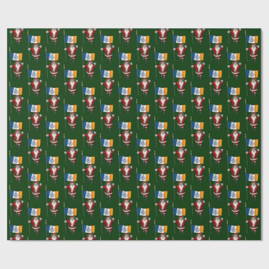 Papier Cadeau Santa Claus Avec Drapeau De New York (Plat)