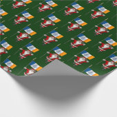 Papier Cadeau Santa Claus Avec Drapeau De New York (Coin)