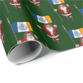 Papier Cadeau Santa Claus Avec Drapeau De New York (Coin rond)