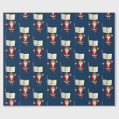 Papier Cadeau Santa Claus Avec Drapeau De Rhode Island (Plat)