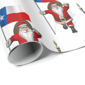 Papier Cadeau Santa Claus Avec Drapeau Du Texas (Coin rond)