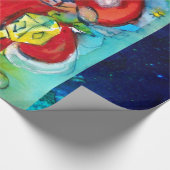 PAPIER CADEAU SANTA CLAUS AVEC LANTERN DANS LA NUIT DE NOËL (Coin)