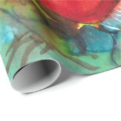 PAPIER CADEAU SANTA CLAUS AVEC LANTERN DANS LA NUIT DE NOËL (Coin rond)