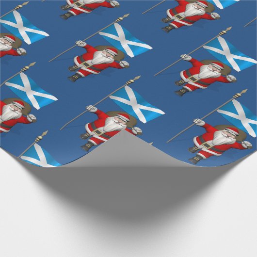 Papier Cadeau Santa Claus Avec L'Enseigne De L'Ecosse (Coin)