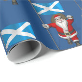 Papier Cadeau Santa Claus Avec L'Enseigne De L'Ecosse (Coin rond)