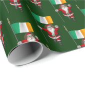 Papier Cadeau Santa Claus Avec L'Ensigne D'Irlande (Coin rond)