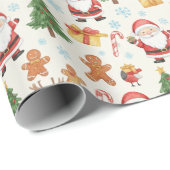 Papier Cadeau Santa Claus, Christmas (Coin rond)