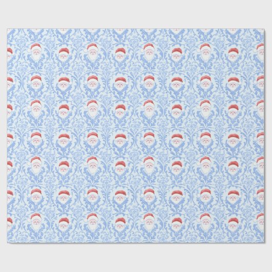 Papier Cadeau Santa Claus Christmas Damask (Plat)