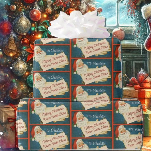 Papier Cadeau Santa Claus classique à et de Ajouter des noms Noë