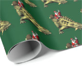 Papier Cadeau Santa Claus Comique Sur Talarurus (Coin rond)