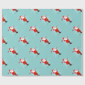 Papier Cadeau Santa Claus doing fitness exercises (Plat)
