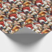 Papier Cadeau Santa Claus Holding Australian Kelpie Christmas  (Coin)