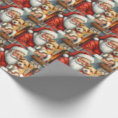 Papier Cadeau Santa Claus Holding Australian Terrier Christmas  (Coin)