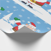 Papier Cadeau Santa Claus in Snowy Winter Scene (Coin)