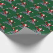 Papier Cadeau Santa Claus Marche Sur Un Dauphin Doux (Coin)