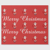 PAPIER CADEAU SANTA CLAUS MERRY CHRISTMAS WRAPPER PAPIER (Plat)