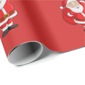 PAPIER CADEAU SANTA CLAUS MERRY CHRISTMAS WRAPPER PAPIER (Coin rond)