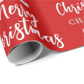 Papier Cadeau Santa Claus Mustache Personnalisé Noël Rouge (Coin rond)