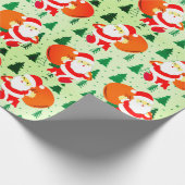 Papier Cadeau Santa Claus Noël Arbre Noël Vacances mignonnes (Coin)