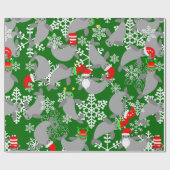 Papier Cadeau santa claus noël manat vert (Plat)