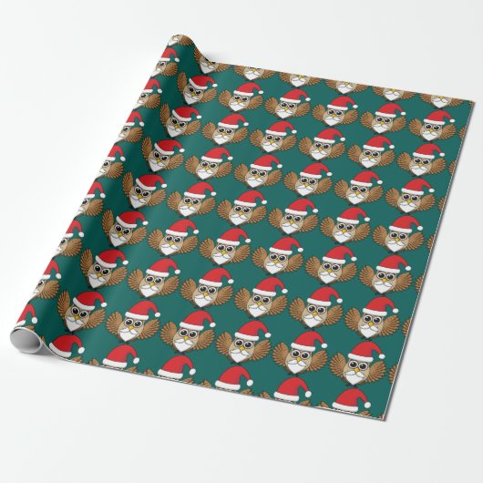 Papier Cadeau Santa Claus Owl (Déroulé)