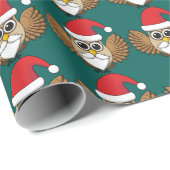 Papier Cadeau Santa Claus Owl (Coin rond)