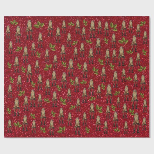 Papier Cadeau Santa Claus Parties scintillant rouge Papier d'env (Plat)