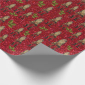 Papier Cadeau Santa Claus Parties scintillant rouge Papier d'env (Coin)