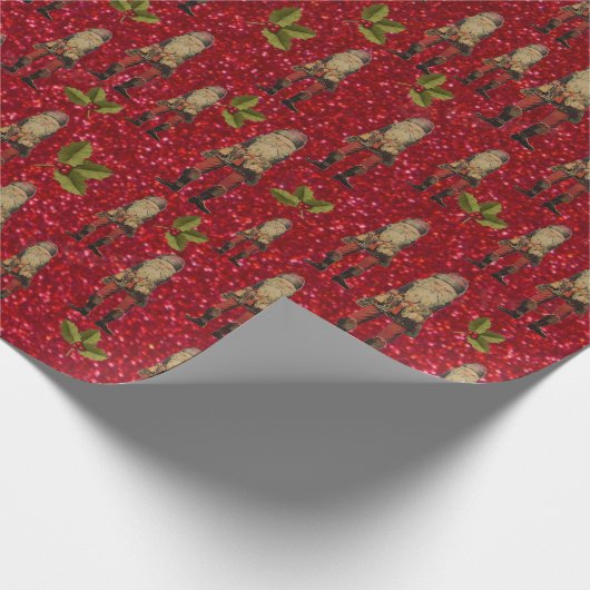 Papier Cadeau Santa Claus Parties scintillant rouge Papier d'env (Coin)