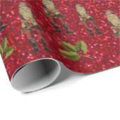 Papier Cadeau Santa Claus Parties scintillant rouge Papier d'env (Coin rond)