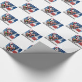 Papier Cadeau Santa Claus Reindeer Chimney Noël Soirée (Coin)