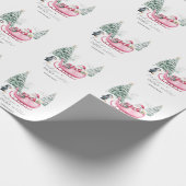 Papier Cadeau Santa Claus, Sleigh, Penguin, Forêt (Coin)