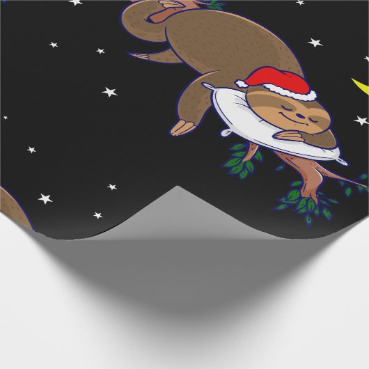 Papier Cadeau santa claus sloth noël (Coin)