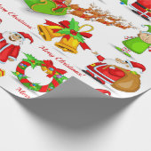 Papier Cadeau Santa Claus Snowman Elves Reindeer Penguin (Coin)