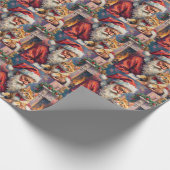 Papier Cadeau Santa Claus Turkish Angora Cat Christmas Art (Coin)