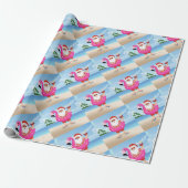 Papier Cadeau Santa Claus with flamingo (Déroulé)