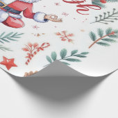 Papier Cadeau Santa Claus Yoga avec thème de Noël (Coin)