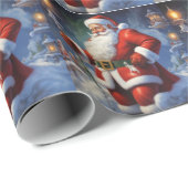 Papier Cadeau Santa Clause Joyeux Noël Bonne année (Coin rond)