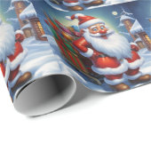 Papier Cadeau Santa Clause Joyeux Noël Bonne année (Coin rond)