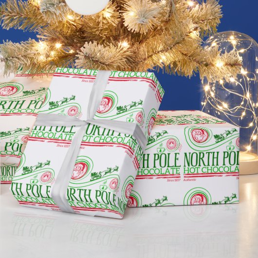 Papier Cadeau Santa Clause Pôle Nord Chocolat chaud (Vacances)