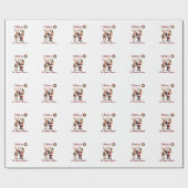 Papier Cadeau Santa Clause Rudolf le renne à nez rouge (Plat)