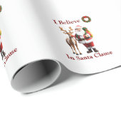 Papier Cadeau Santa Clause Rudolf le renne à nez rouge (Coin rond)