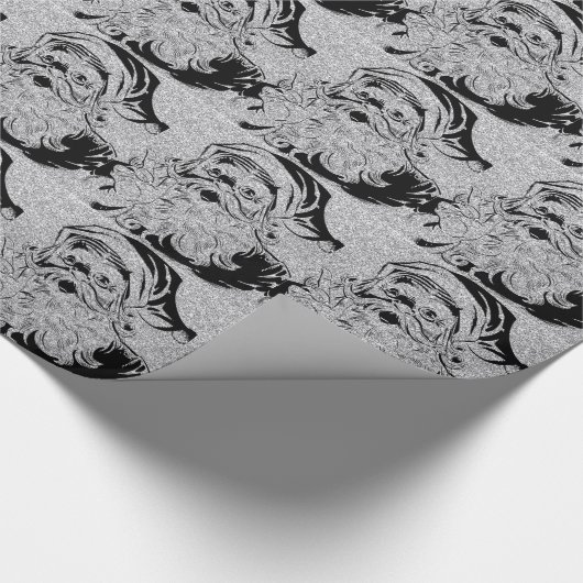 Papier Cadeau Santa Clause Silver Sparkings (Coin)
