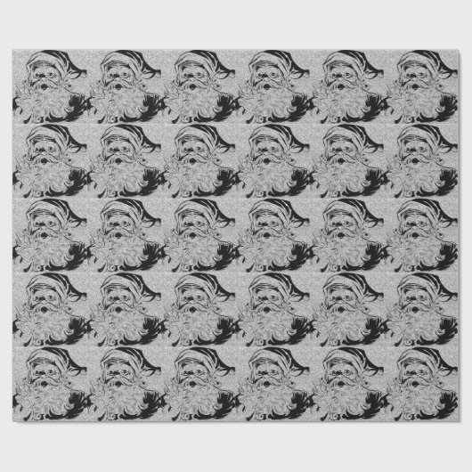 Papier Cadeau Santa Clause Silver Sparkings (Plat)