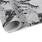 Papier Cadeau Santa Clause Silver Sparkings (Coin rond)