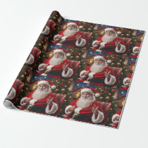 Santa Clause souriant et agitant