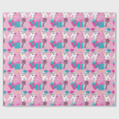 Papier Cadeau Santa Hat Ghosts with Christmas Tree & Presents (Plat)