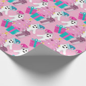 Papier Cadeau Santa Hat Ghosts with Christmas Tree & Presents (Coin)