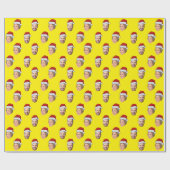 Papier Cadeau Santa Hat Personnalisé Visage 2 Photo Cadeau de No (Plat)